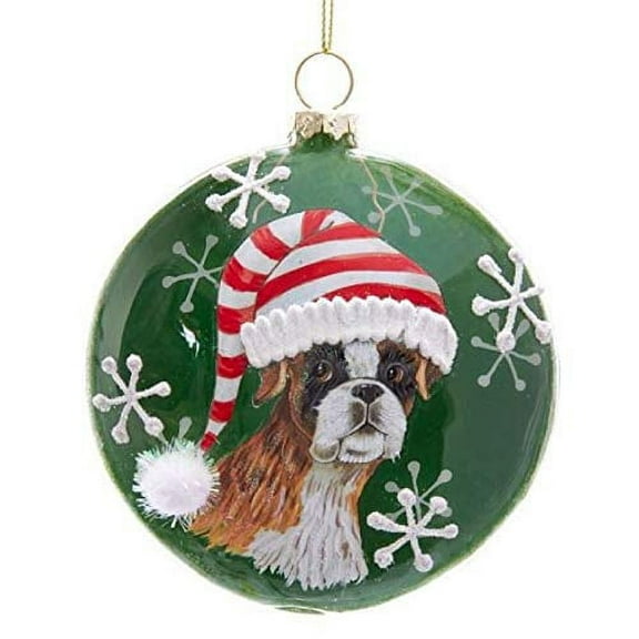 Boxer Dog Christmas Disc Ornament 4 inch D3698BO New