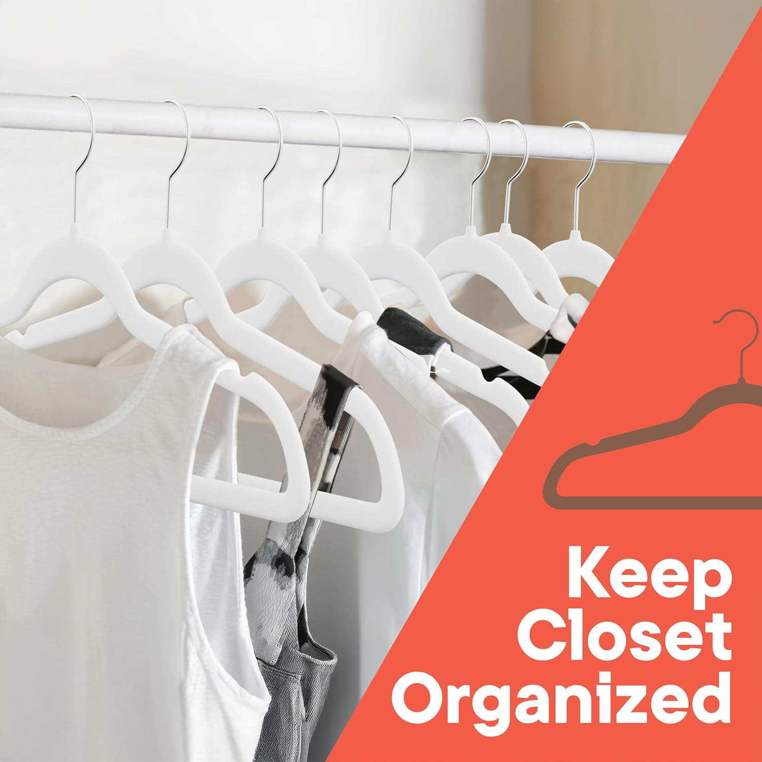 White Velvet Hangers 80 Pack – Heavy-Duty 11 lbs Capacity, 360° Swivel Hook, Non-Slip & Space-Saving Design – Smooth Velvet Finish for Crease-Free Clothes & Effortless Closet Organization