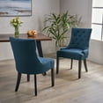 thumbnail image 2 of GDF Studio Maggie Contemporary Tufted Dining Chairs, Set of 2, Navy Blue Fabric and Espresso, 2 of 6