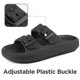 thumbnail image 2 of Sandalias LANIVIC Cloud Slides para niños con doble hebilla, color negro para niños de 4 años, 2 of 9