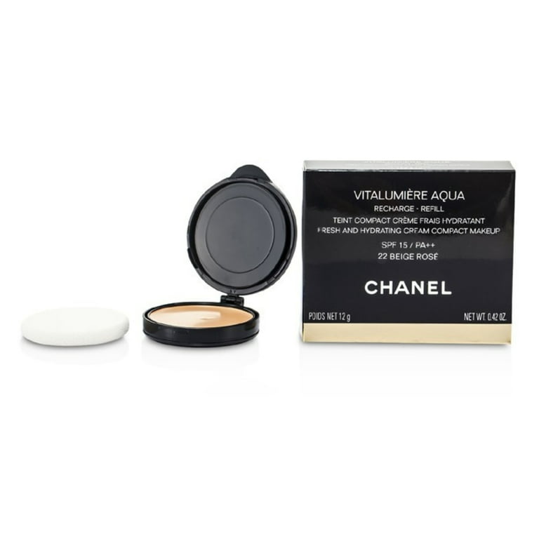 Chanel Vitalumiere Aqua Fresh and Hydrating Cream Compact Makeup SPF 15 #  22 Beige Rose, 0.42 oz
