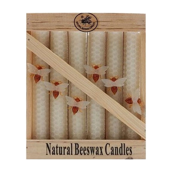 Green Pastures Wholesale Beeswax White Taper Candle, 6-Inch