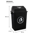 thumbnail image 3 of Bote para Basura AGBOX con Tapa 40L Negro, 3 of 5