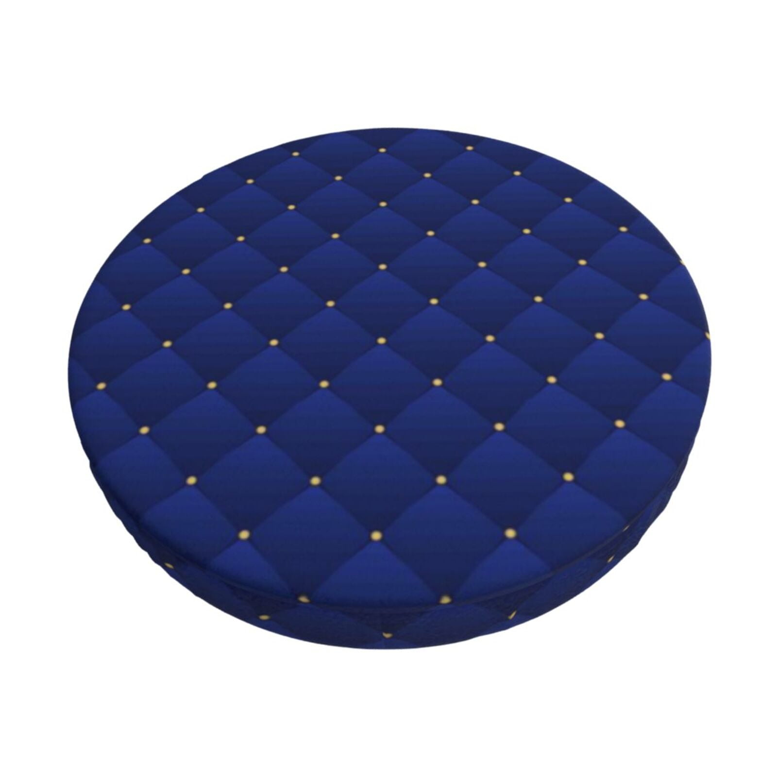 Easygdp Navy Blue Print Easy To Install Bar Stool Covers&Stool Covers Round&Elastic Stool Cover, Barstool Covers,Washable&Bottom With Elastic Edge-12 inch