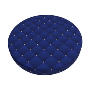 Easygdp Navy Blue Print Easy To Install Bar Stool Covers&Stool Covers Round&Elastic Stool Cover, Barstool Covers,Washable&Bottom With Elastic Edge-12 inch