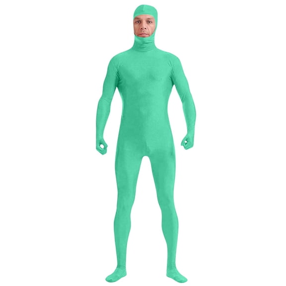 Plcasen Men's and Women's Spandex Open Face Bodysuit Costume Adult Stretchy Halloween Cosplay Body Suit Outfits
