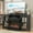 Black, variant on JUMMICO Fireplace TV Stand for TVs Up to 65+ Inch Entertainment Center with Open Storage Shelves and Side Cabinets, Media Console Table with Barn Doors for Living Room (Grey)