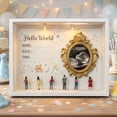 thumbnail image 2 of DIY Mini Museum Silhouette Box with Light Photo Display Frame Kit with Mini Gold Frames Figurines Memory Keepsake for Baby Newborn, 2 of 8