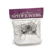 Halloween Decoration Spider Web with 4 Spider White Stretchable Cobwebs