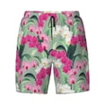 thumbnail image 4 of Lsque Mens Swim Trunks Orchids Flowers Pattern - Bathing Suit Compression Liner - Beach Swim Shorts Swimwear - (S-3XL) - Stretch Quick Dry -3X-Large, 4 of 9