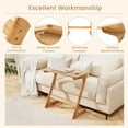 thumbnail image 6 of Costway Bamboo Sofa Side Table Z-Shaped Spacious Tabletop Space-Saving TV Snack Tray Natural, 6 of 11