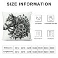 thumbnail image 5 of Floral Throw Pillow Cushion Cover, Boho Style Horse Portrait with Blossoming Poppy Wreath Illustration, Decorative Square Accent Pillow Case, Turquoise Green, 5 of 5