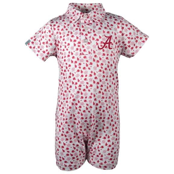Infant Garb White Alabama Crimson Tide Earnest-Polo Romper