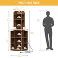 thumbnail image 3 of DWVO 5-Tier Corner Shelf with USB Ports and Outlets, Corner Bookshelf Bookcase Display Shelves Rack Storage Corner Bar Cabinet for Living Room, Home Office, Kitchen, Brown, 3 of 11