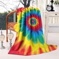 thumbnail image 2 of Colorful Tie Dye Mandala Pattern Blanket,Comfortable Soft Lamb Wool Throw Blanket,All Season,Warm Lightweight Blankets for Sofa Bed Couch Living Room Chair,40"x50", 2 of 4