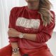 thumbnail image 1 of Women Round Neck Long Sleeve Letter Print Velvet Casual Outwear Sweatshirt Top, 1 of 8