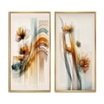 thumbnail image 2 of Designart "Hyperrealistic Orange Daisy Blooms II" Daisy Framed Wall Art Set Of 2 - Cream Floral Framed Canvas Set For Living Room Decor, 2 of 6