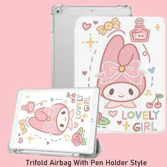 Kawaii Hello Kitty Cartoon Case For iPad 10th 7th 8th 9th Gen Case For iPad Pro 11 Mini 6 5 4 Air 4 5 Silicone Protective Cover Gift Festivals