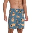 thumbnail image 2 of Naloa French Bulldog Yoga Men's Short Pajama Pants, Lounge Comfort Shorts with Elasticized Waistband and Side Pockets - Small, 2 of 9