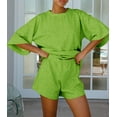 thumbnail image 4 of Sherrylily Women 2 Piece Outfits Loungewear 3/4 Sleeve Tops and Elastic Waist Shorts Lounge Sets, 4 of 6