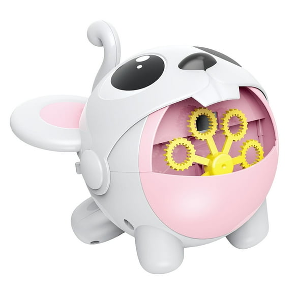 Máquina de burbujas para niños pequeños, para exteriores, sin BPA, para fiestas, interiores y exteriores. Baterías blancas