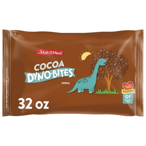 Malt-O-Meal Cocoa Dyno Bites, Gluten Free Breakfast Cereal, Crunchy 32 oz Resealable Cereal Bag(pack of 2)