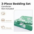 thumbnail image 2 of JUSTLET Duvet Cover Set Twin Size, 3 Piece Comforter Cover with Pattern, Soft Bedding Set with 1 Duvet Cover and 2 Pillow Shams, Green White Flowers, 2 of 8