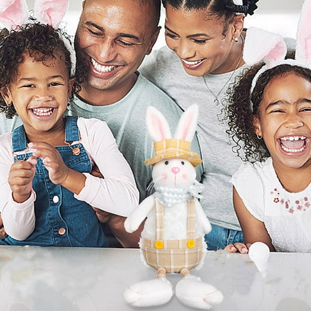 Decoraciones de Pascua, Adornos de Pascua, Regalos de Pascua, Decoraciones de Pascua, Adornos de postura de pie, Muñecas retráctiles, Regalos para niños, Muñecas lindas, Muñeco de conejito de Pascua