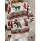 thumbnail image 1 of Suéter navideño de punto con capucha y manga larga cálida para mujer para otoño e invierno, 1 of 3