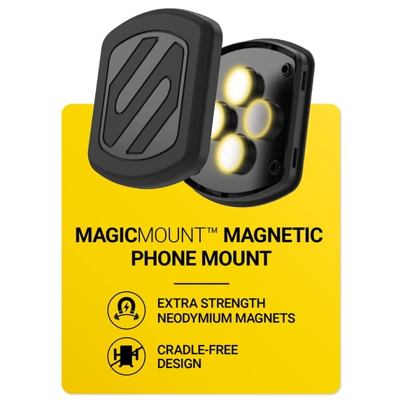 Scosche MagicMount Flush Magnetic Black Mount for Dash / Window or Flat Surfaces for Mobile Devices
