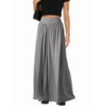 thumbnail image 2 of Pantalones Palazzo Holgados de Cintura Alta Elástica para Mujer, Informales, con Bolsillos, Holgados y Largos de Otoño Gris L, 2 of 8