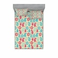 thumbnail image 2 of Paisley Bedding Set with Sheet & Covers, Retro Style Patterns and Flowers in Design Detailed Print, Printed Bedroom Decor 2 Shams, 4 Sizes, Turquoise Pink Cream, by Ambesonne, 2 of 3