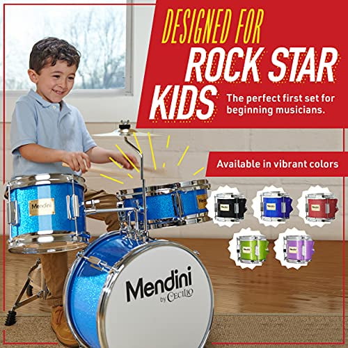 Ensemble de Batterie de Jazz pour Enfants, 7 Batteries Son Kit de Batterie  pour Enfant Compact pour 3 Ans Ci-Dessus 