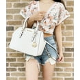 thumbnail image 2 of Michael Kors Charlotte Large Top Zip Satchel Optic White Leather Crossbody, 2 of 4