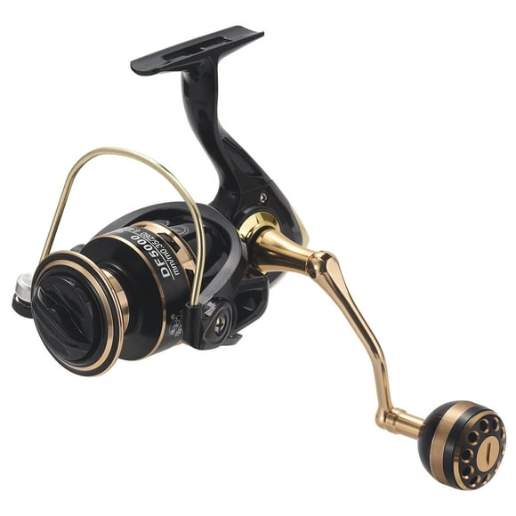 Moulinet de Pêche Spinning Série DF avec Poignée en Métal - Roulements 13+1BB, Rapport de Démultiplication 5.2:1, Construction Légère en Métal et Nylon - Disponible en Tailles DF1000 à DF7000 pour Lancer Long en Douceur