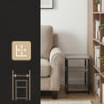 thumbnail image 3 of LEDREM Small End Table with 3-Tier Storage, Industrial Tall Nightstand for Living Room, Bedroom, Office, Greige and Classic Black, 3 of 7