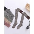 thumbnail image 4 of Women's Thigh High Knitted Winter Boot Socks Vintage Extra Long Leg Warmer Over Knee High Stockings, 4 of 4