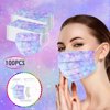 Cotonie Adult Disposable Face Masks Adult Tie-dye Gradient Printed Three-Layer Dust-Proof Disposable Mask