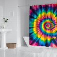 thumbnail image 2 of Colorful Rainbow Tie Dye Spiral Pattern Shower Curtain 72"x84" ,Bathroom Decorative Shower Curtains Set with 12 Hooks,Modern Waterproof Washable Shower Curtain, 2 of 6