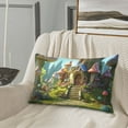 thumbnail image 4 of Plush Throw Pillow Covers, Cute Mushroom Town A Pillow Cases with Invisible Zipper, Breathable Microfiber Pillow Cases Standard Size for Sleeping Bedroom Sofa Living Room 14x20, 4 of 5