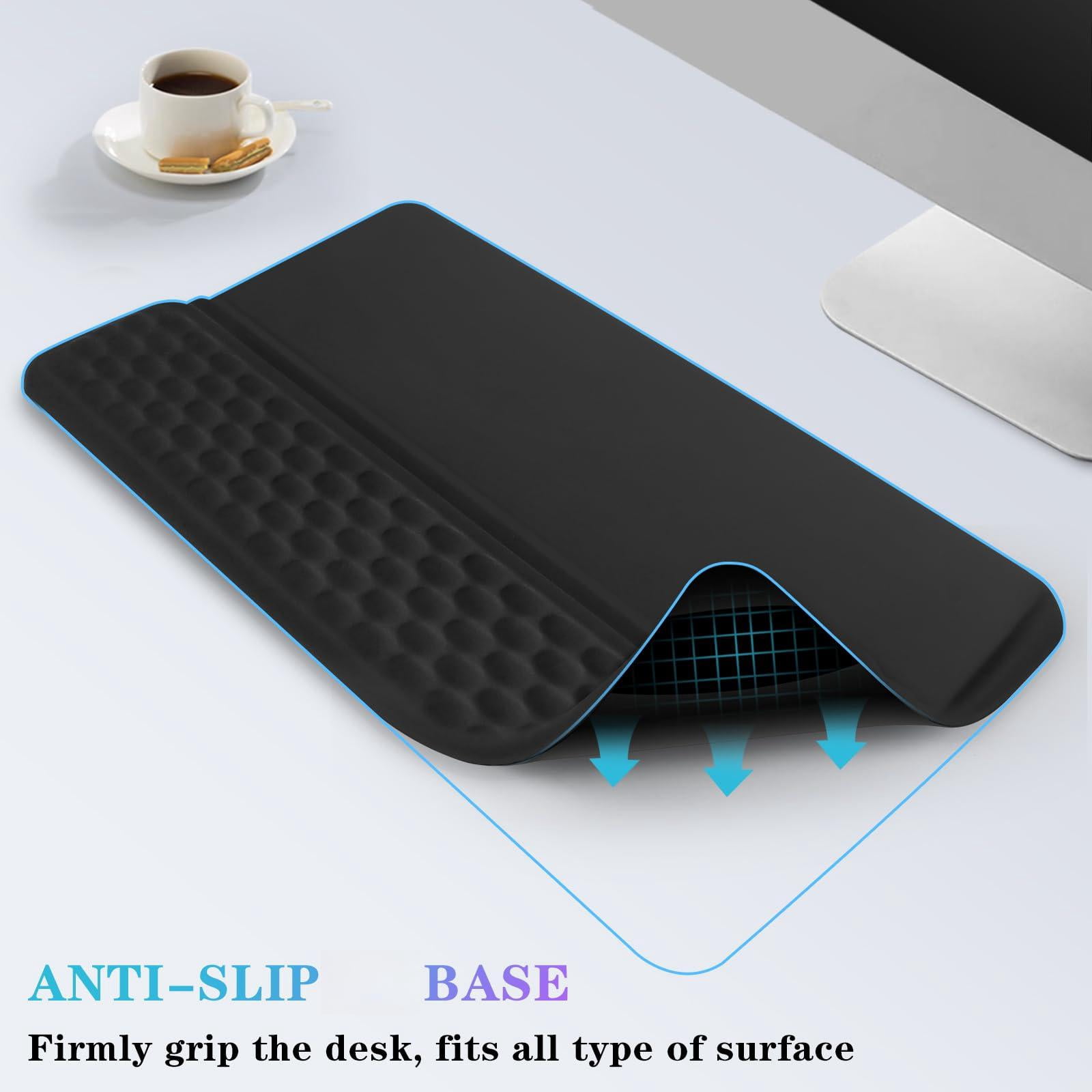 Computer Stand With Wrist Rest  Tilted Holder - Riser Pad Tray Support For Office Home Black