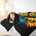 thumbnail image 4 of Homewish Yellow Sunflower Bedding Comforter Set,Watercolor Splatter Ink Twin Comforter Sets,Tustic Plant Flower Bedding Set For Girls Kids,Super Cozy Room Decor Reversible,2 Pieces, 4 of 8