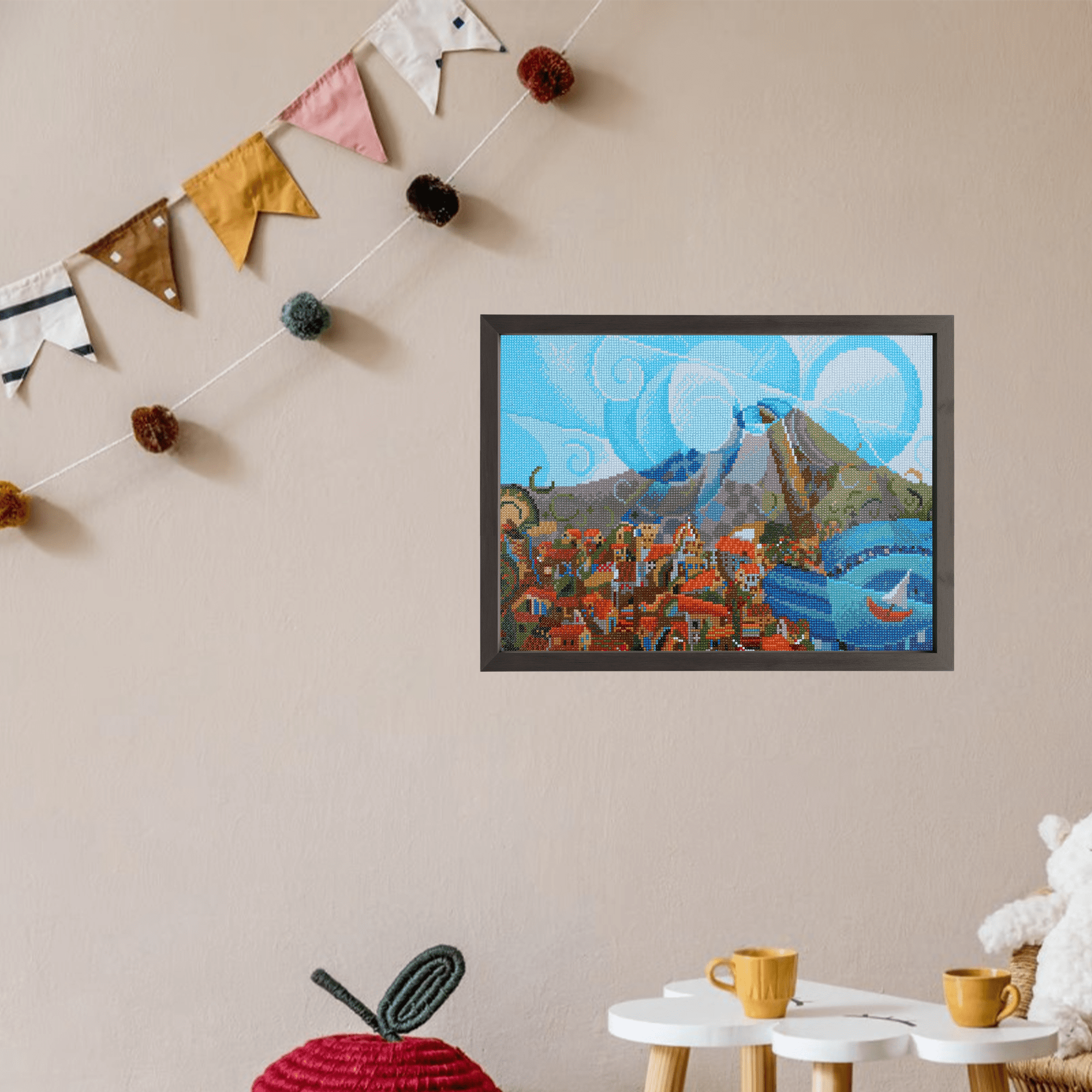 Diamond Dotz Mount Vesuvius Landscape Diamond Painting Kits for Adults - Diamond Art Kits a Relaxing Creative Craft Kit with Dotz Gems  14.6"x20.5"