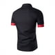 thumbnail image 4 of Camisetas Elvqul de Hombre Manga Corta Negro Economicas Algodón Liso Abotonada con Solapa, 4 of 4