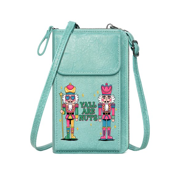 OIDERY Personalized Small Bags with Pocket Small Crossbody Bags Nutcrackers Festive Decorations Playful Phrase for Everyday Use or Gift Idea Long Purse for Gift