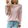 thumbnail image 2 of Tops for Women Ndbuld Sweatshirts for Women Crewneck Casual Long Sleeve Shirts Tunic Tops,Pink,S, 2 of 4