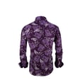 thumbnail image 2 of Men PREMIERE Long Sleeve Button Up Dress Shirt Colorful Purple Paisley, 2 of 7