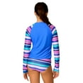 thumbnail image 2 of Free Country Girls' Marina Stripe Rash Guard and Bikini Swim Set Peri Marina Stripe L, 2 of 6
