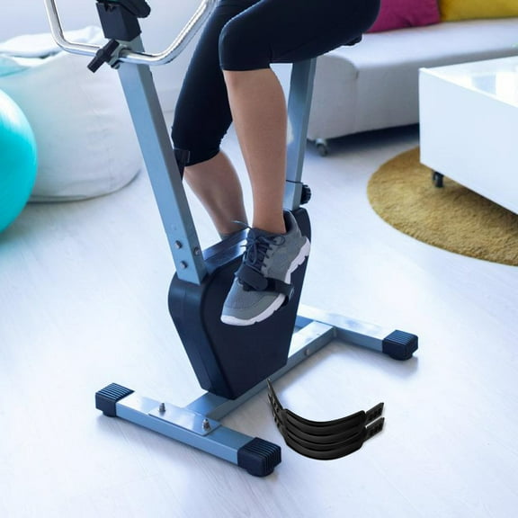 DEEPCRAFF Exerciser Machine Pedal Straps Exercise Bike Pedal Straps Black 2Pcs Anti-Slip Gym Use