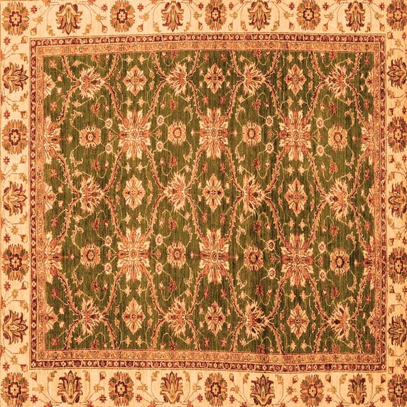 Ahgly Company Indoor Square Oriental Orange Traditional Area Rugs, 3' Square